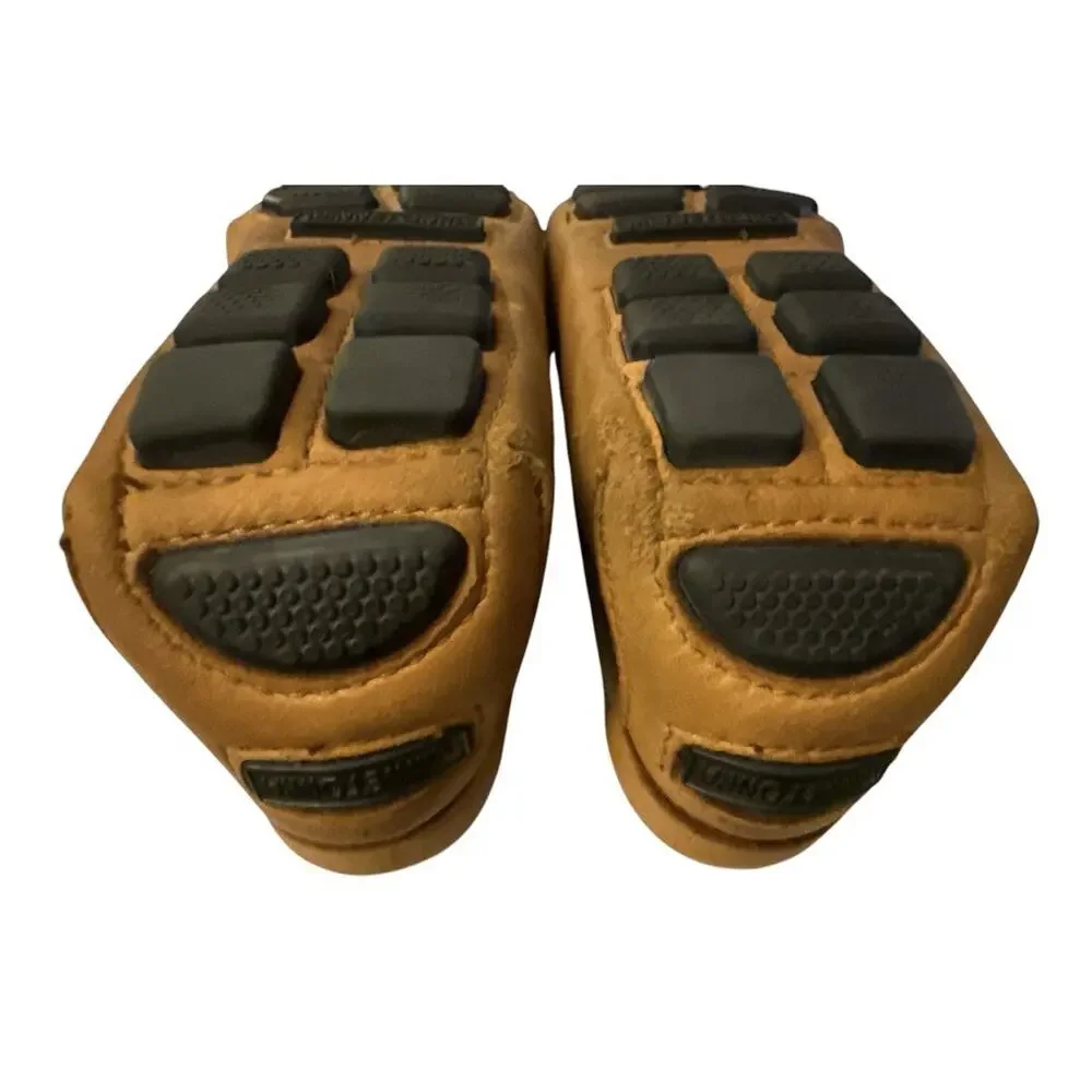 Minnetonka Moosehide Leather Moccasin Driving Knob Nub Tan Oil Rubbed Mens 10